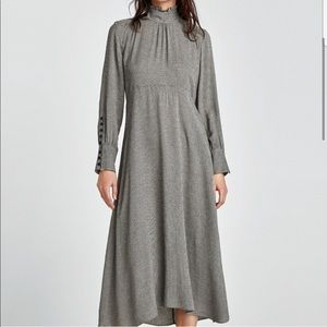 Zara Woman Check Vintage Look Midi Dress